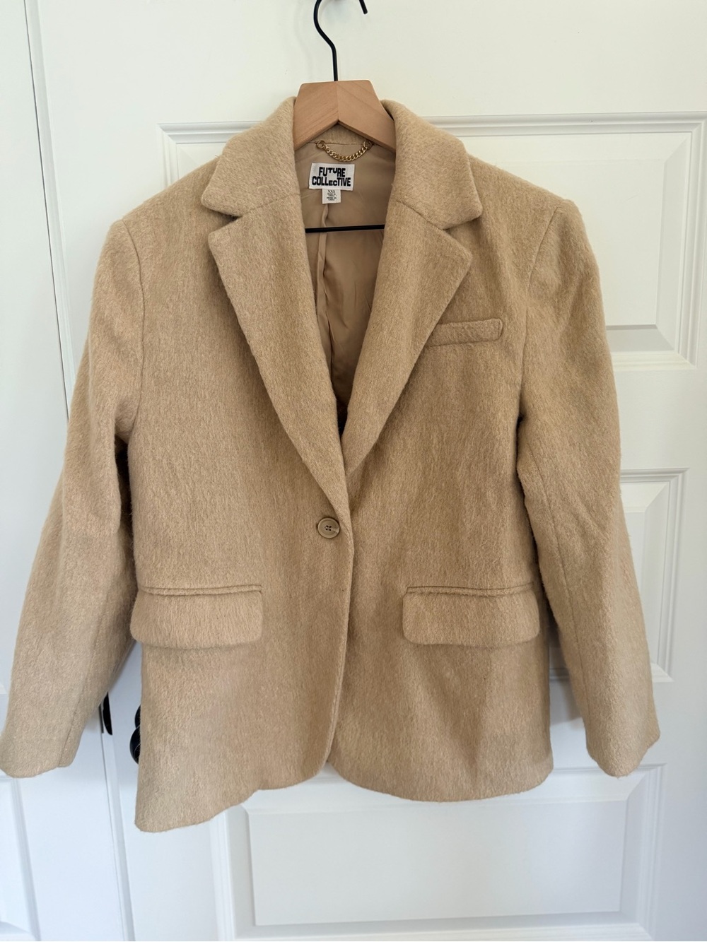 NWOT future collective fuzzy blazer xxs